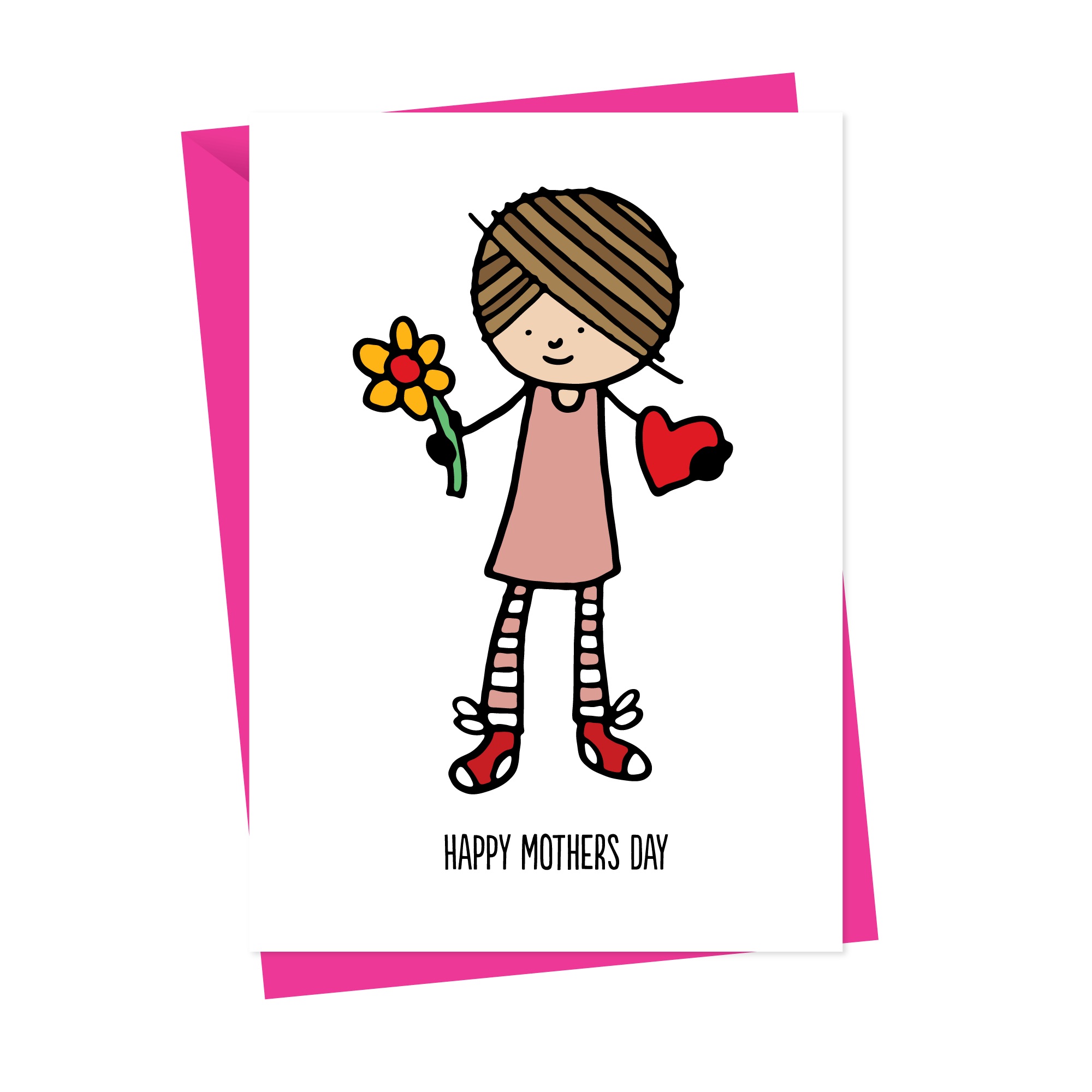Illustrated Girls Mothers Day Card