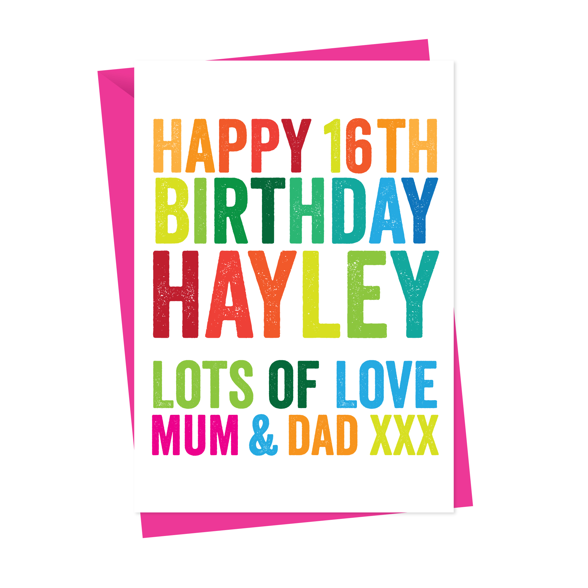 Personalised Multi-coloured Happy Birthday Card