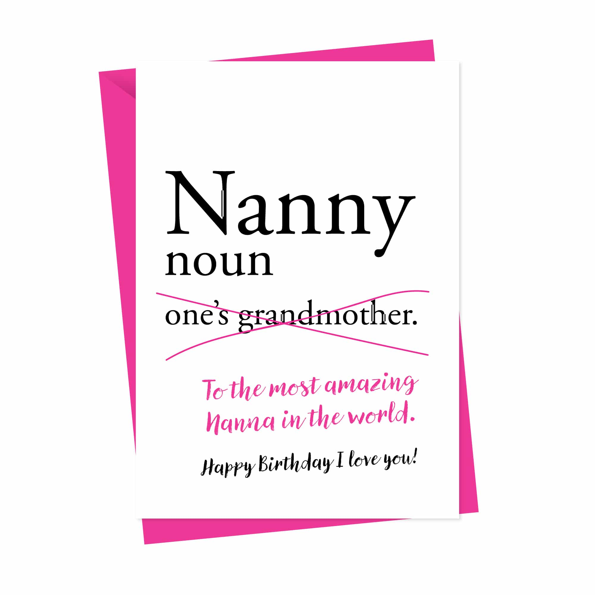 Dictionary Gran, Nan, Nanna, etc Personalised Birthday Card