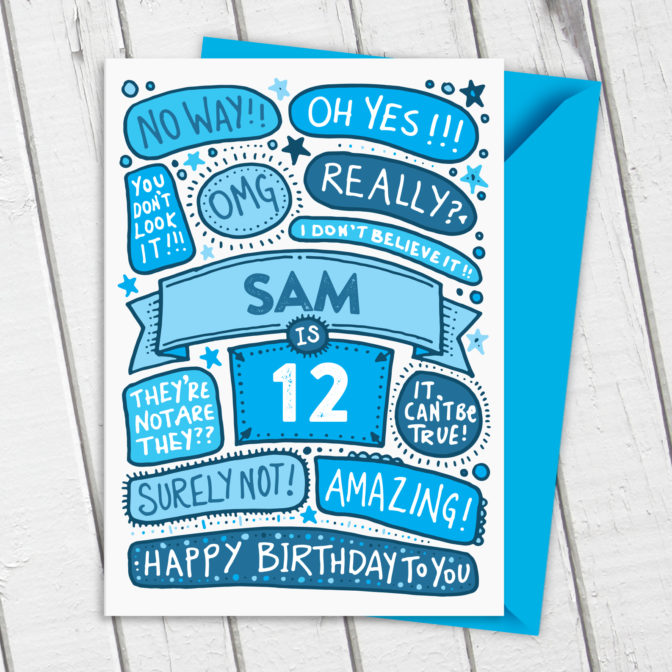 Omg No Way Birthday Personalised Illustrated Card