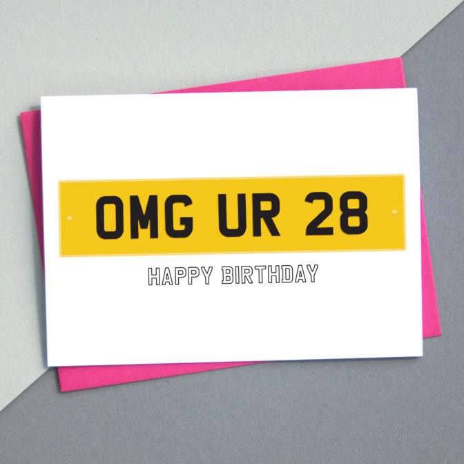 Car Number Plate Birthday Card Personalied