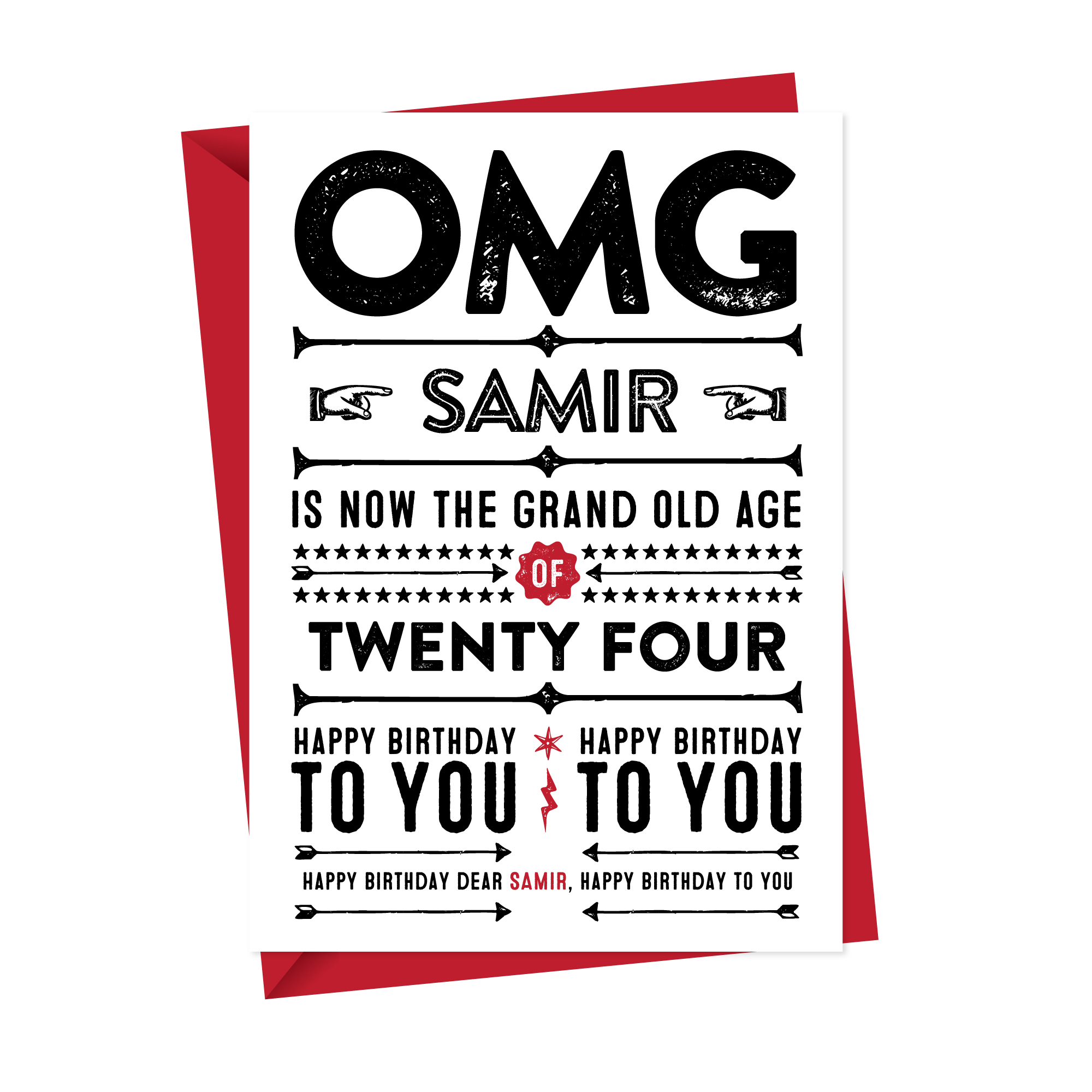 Personalised OMG Hipster Birthday Card