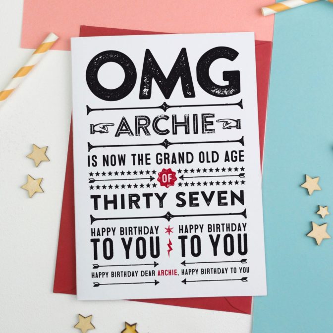 Personalised OMG Hipster Birthday Card