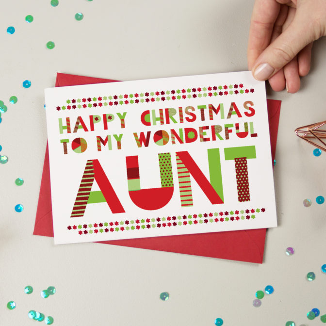 Wonderful Auntie, Aunty or Aunt Christmas Card