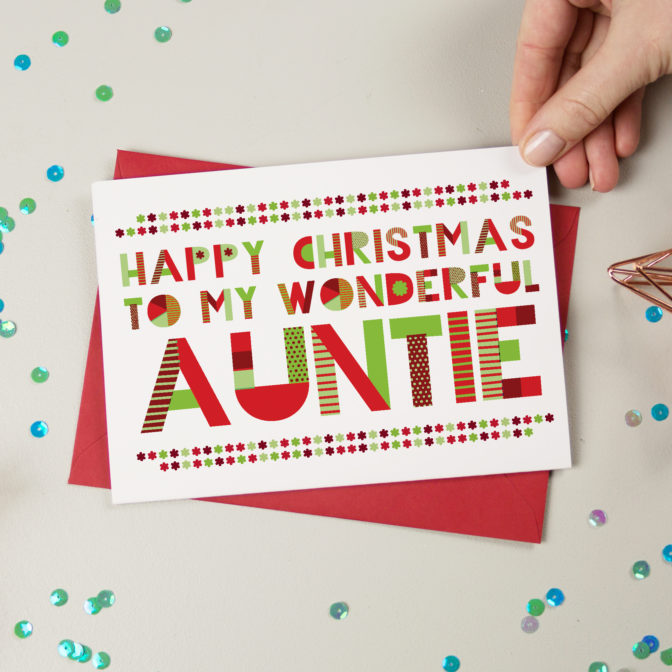 Wonderful Auntie, Aunty or Aunt Christmas Card