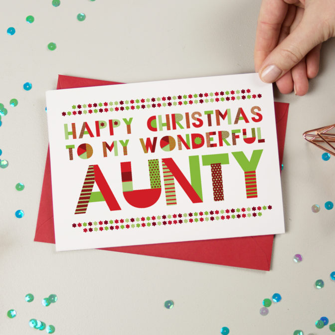 Wonderful Auntie, Aunty or Aunt Christmas Card