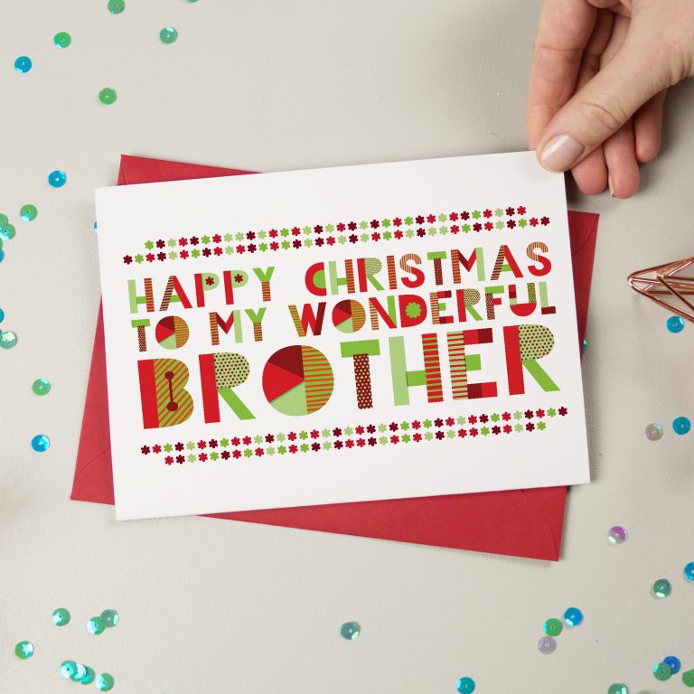 Wonderful Brother Christmas Card - Christmas Card - AisforAlphabet