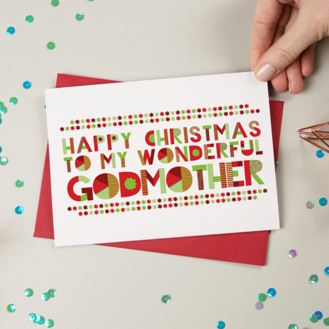 Wonderful Godmother Christmas Card