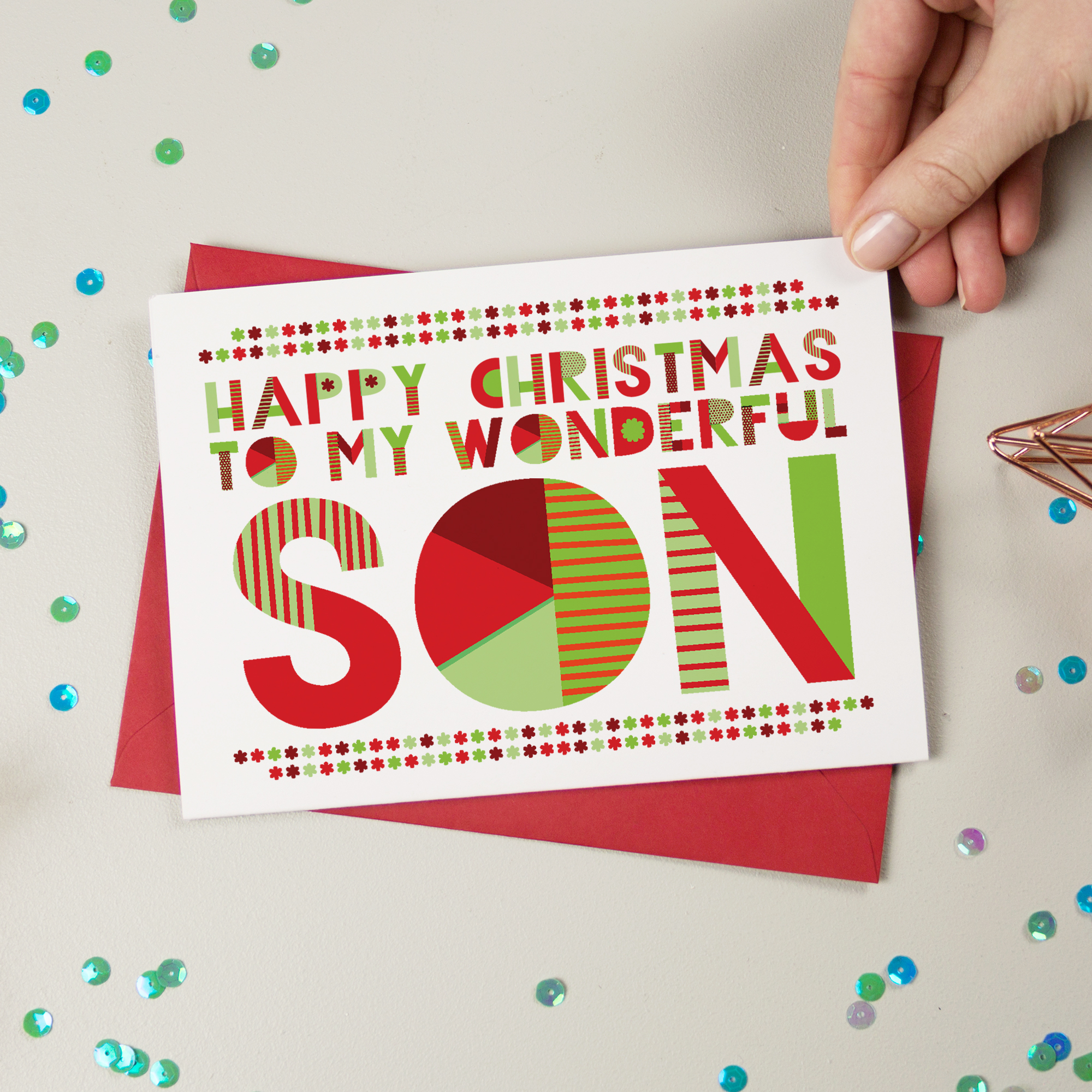 Wonderful Son Christmas Card Christmas Card A is for Alphabet