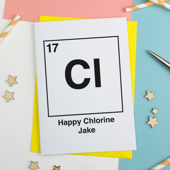 Personalised Atomic Element Birthday Card