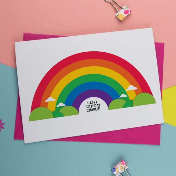 Personalised Rainbow Birthday Card