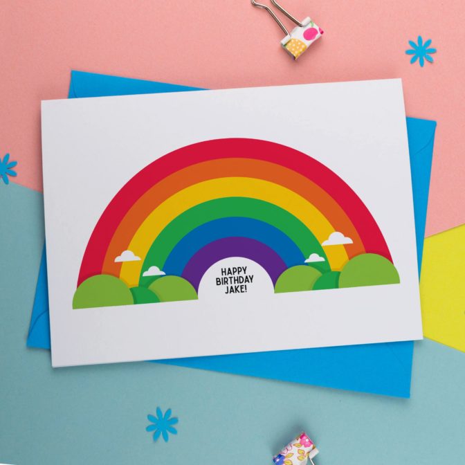 Personalised Rainbow Birthday Card