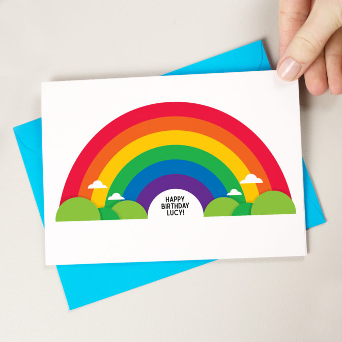 Personalised Rainbow Birthday Card