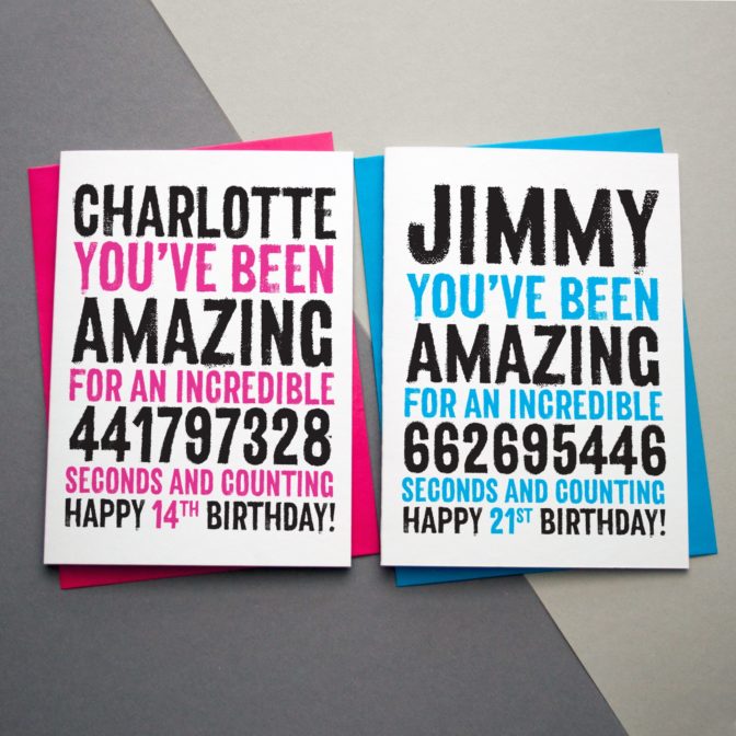 Happy Birthday In Seconds Personalised Card