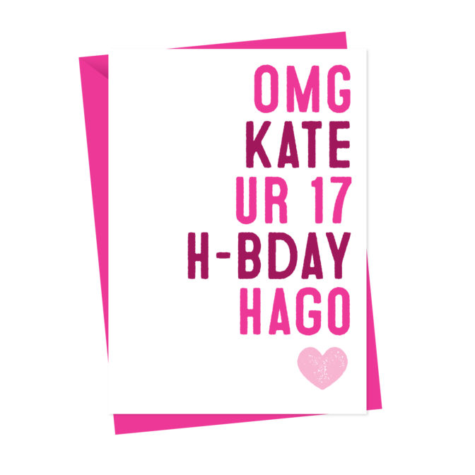 Text Speak Personalised Birthday Card