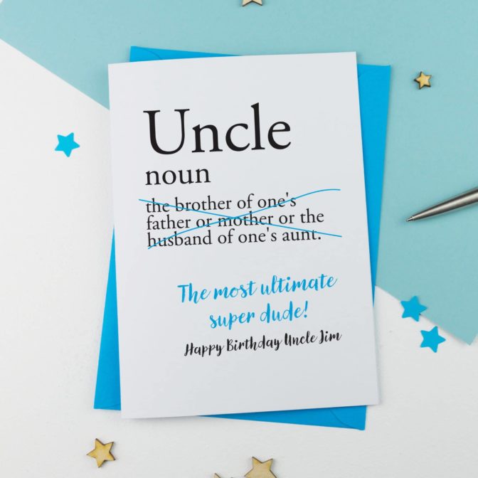Dictionary Uncle Personalised Birthday Card