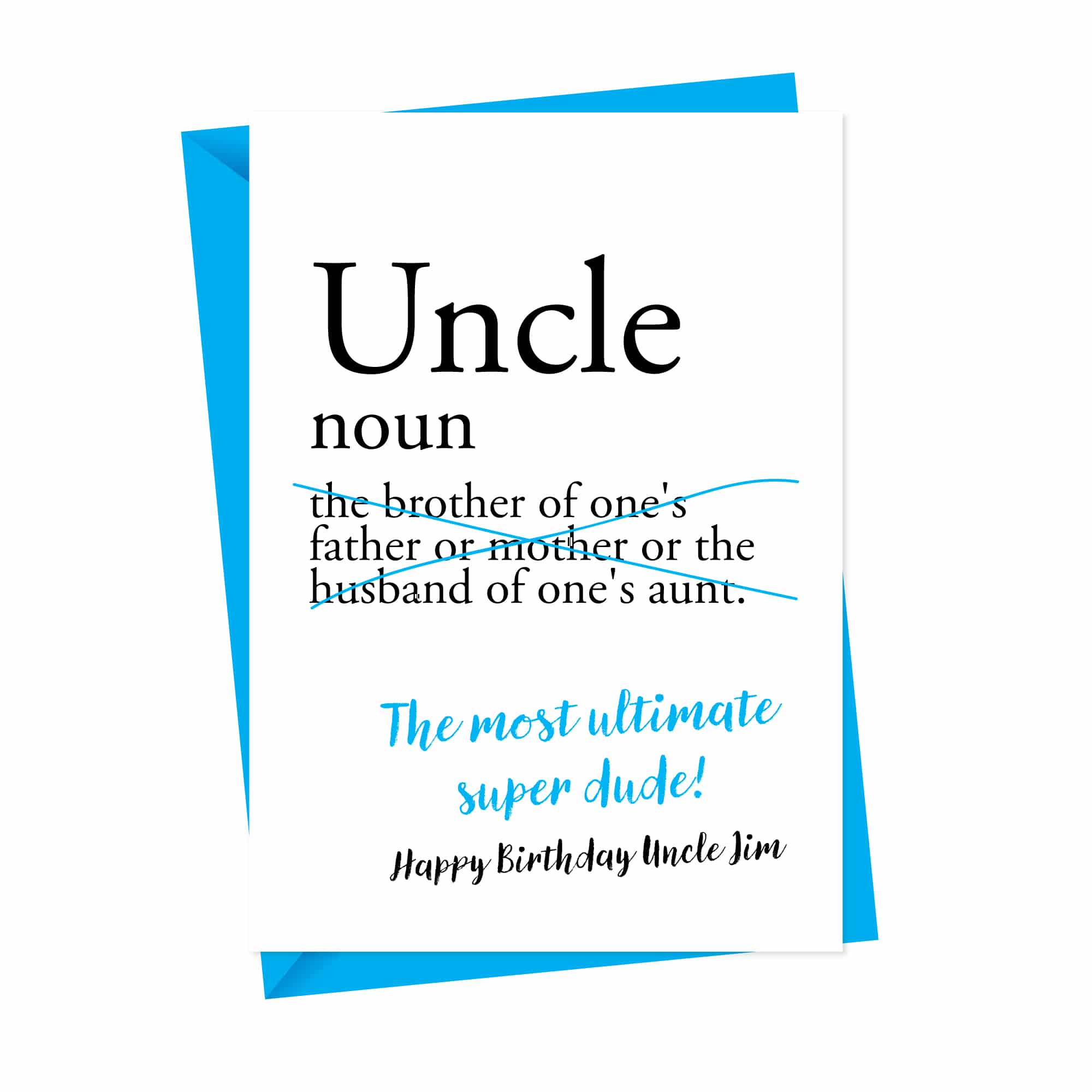 Dictionary Uncle Personalised Birthday Card