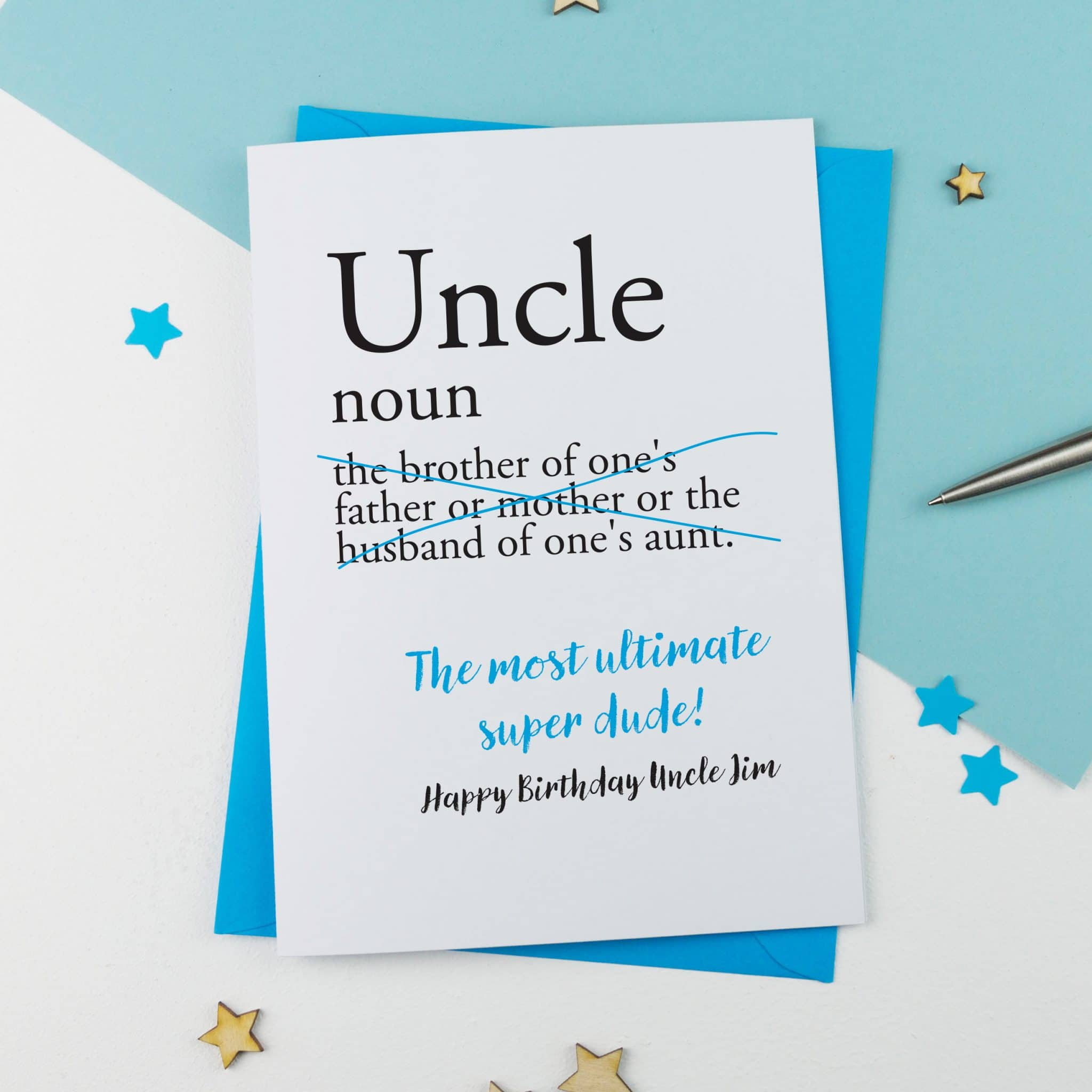 Dictionary Uncle Personalised Birthday Card