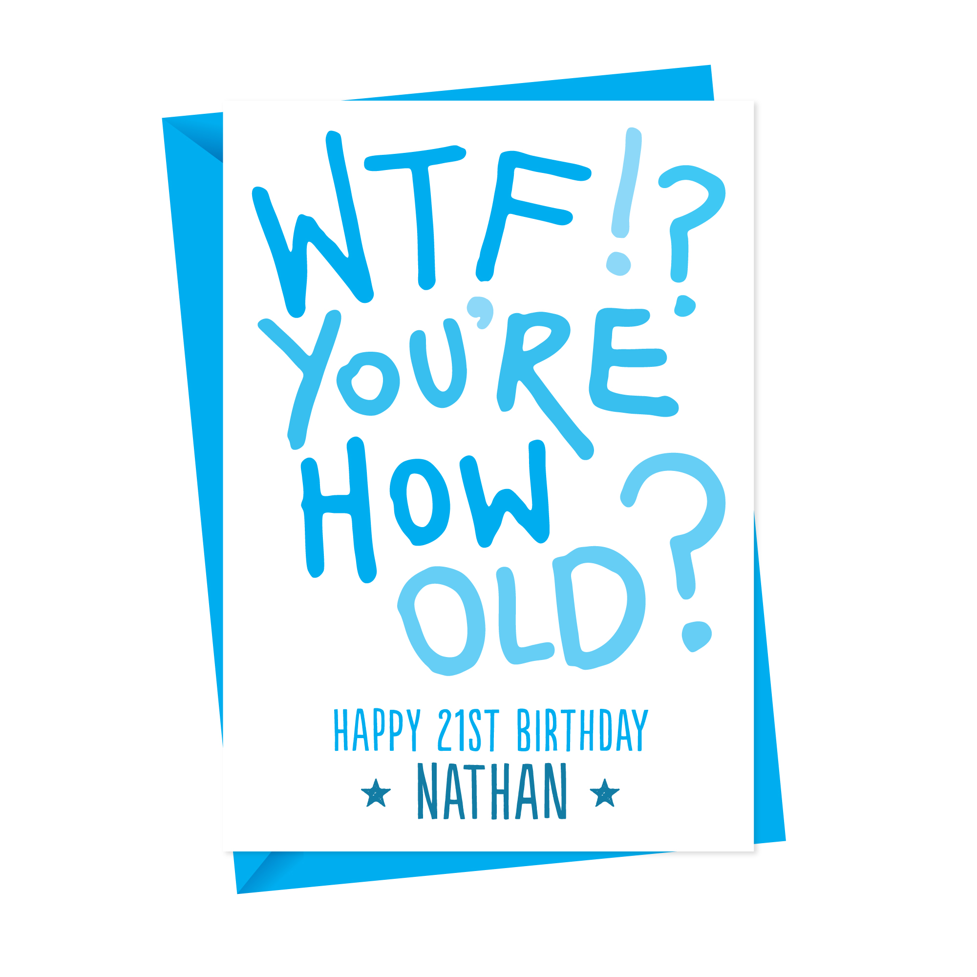 WTF Personalised Birthday Card