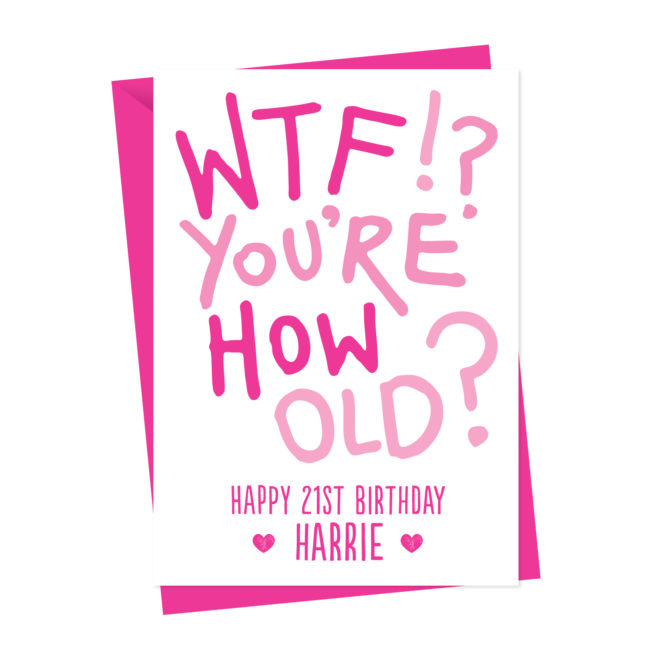 WTF Personalised Birthday Card
