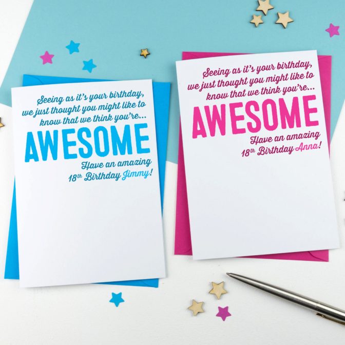 You Are Awesome Birthday Card Personalised