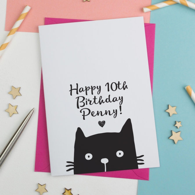 Personalised Happy Birthday Cat Card