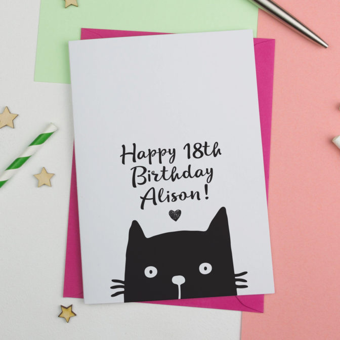 Personalised Happy Birthday Cat Card