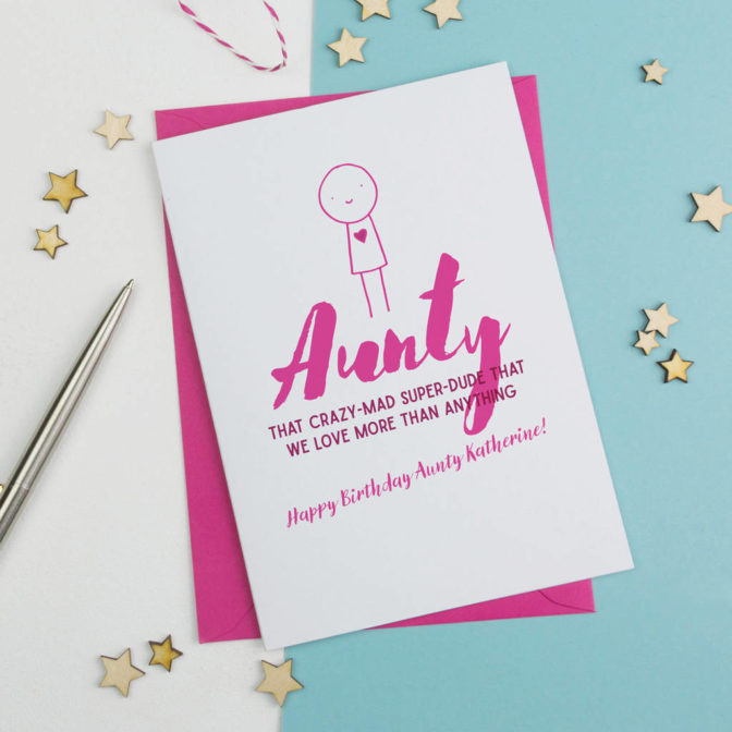 Auntie From The Kids Personalised Birthday Card