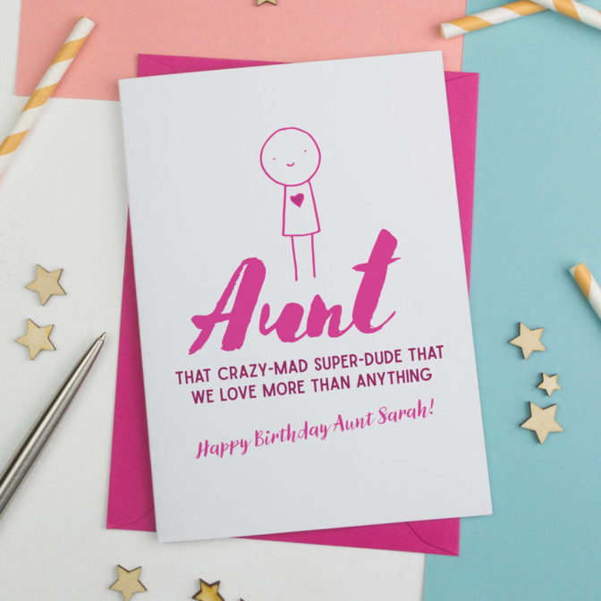 Auntie From The Kids Personalised Birthday Card