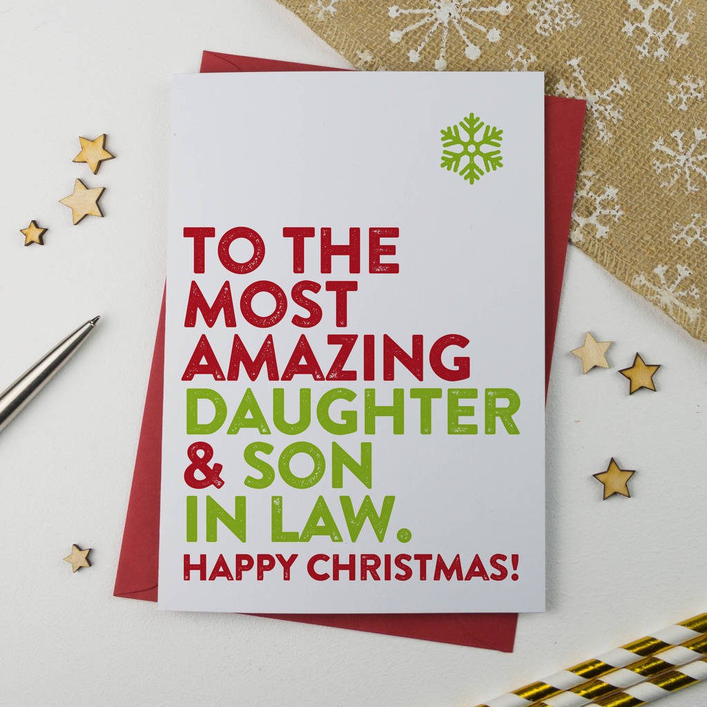 Most Amazing Daughter & Son in Law Christmas Card - AisforAlphabet