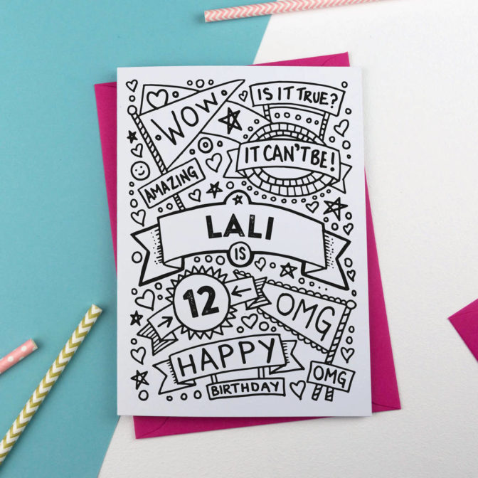 Personalised Colour in Birthday Card