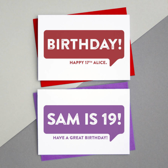 Personalised Speech Bubble Birthday Card