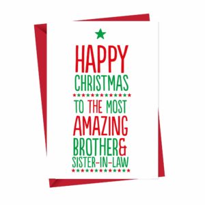 Amazing Brother and Sister in Law Christmas Card- A is for Alphabet