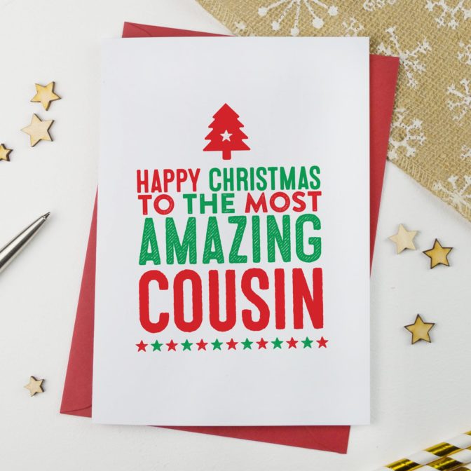 Amazing Cousin Christmas Card