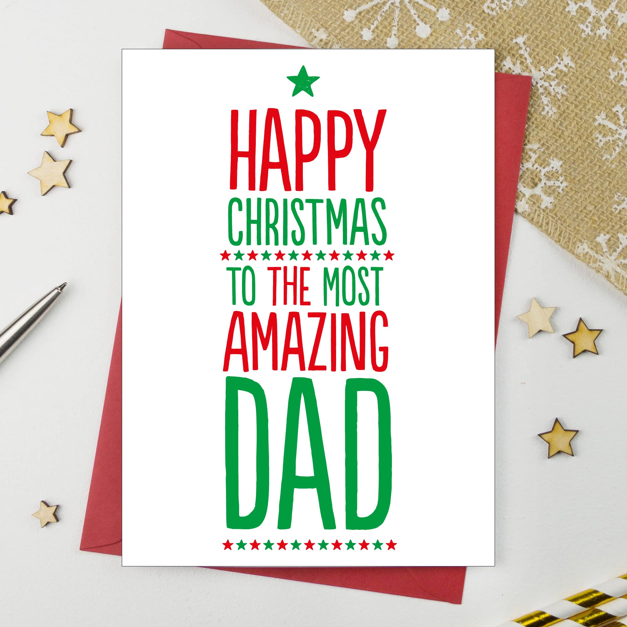 Amazing Dad or Daddy Christmas Card A is for Alphabet