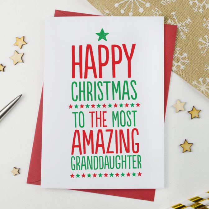 Amazing Granddaughter Xmas Card