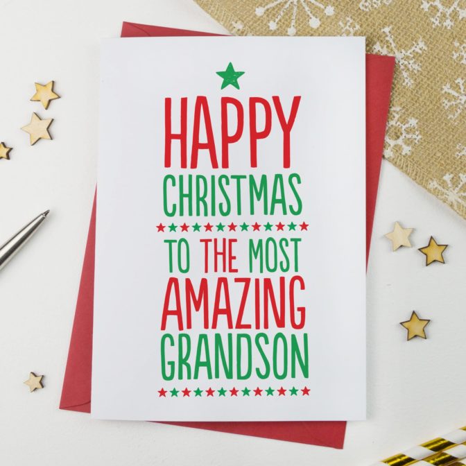 Amazing Grandson Xmas Card