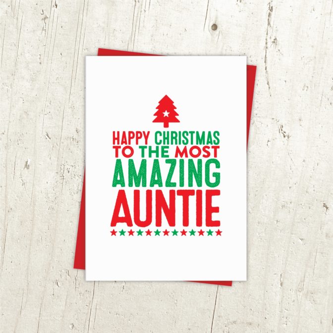 Amazing Aunt/Auntie/Aunty Christmas Card
