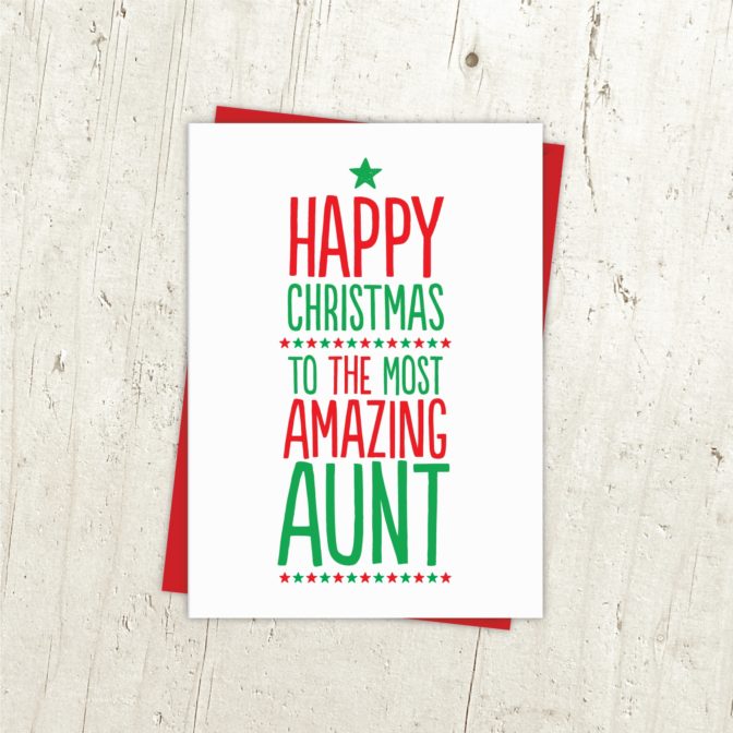 Amazing Auntie/Aunty/Aunt Xmas Card