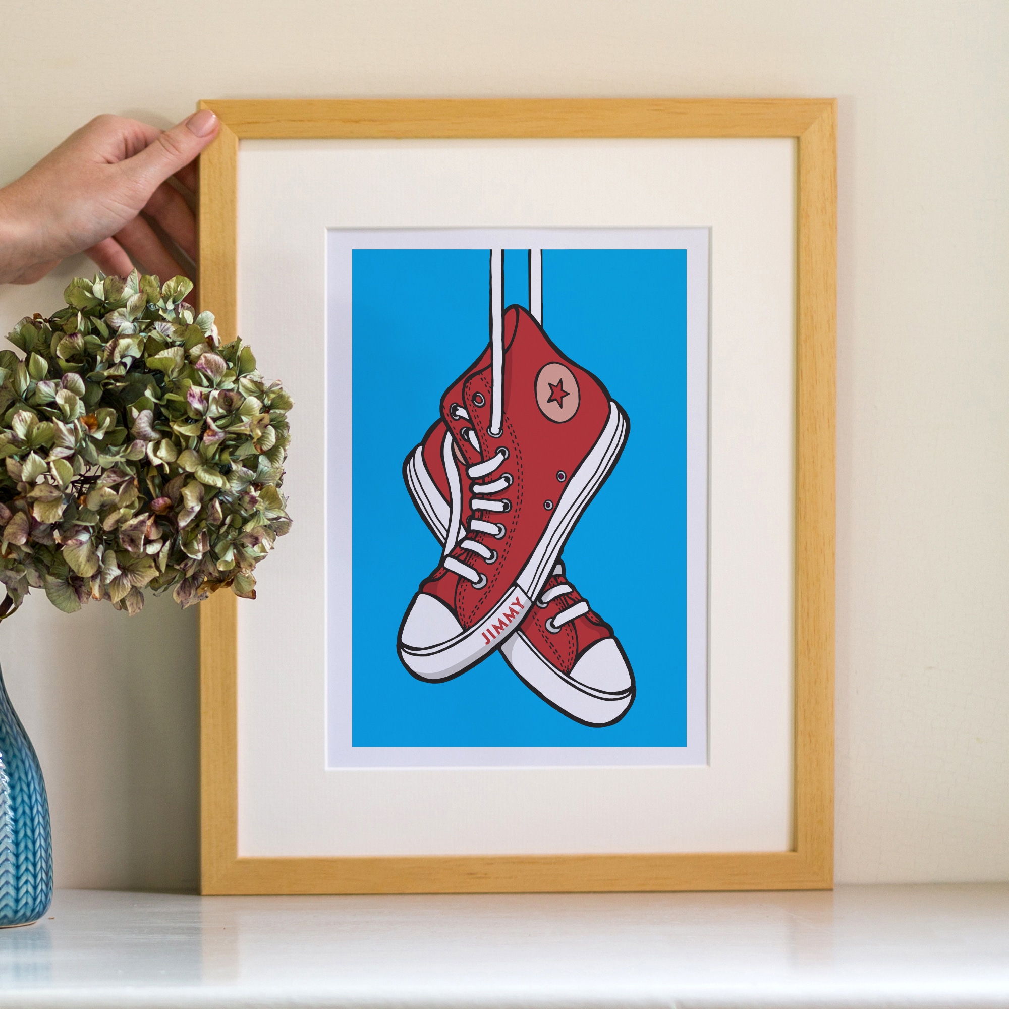 Baseball boot teenager print - An illustrated bright print for the home