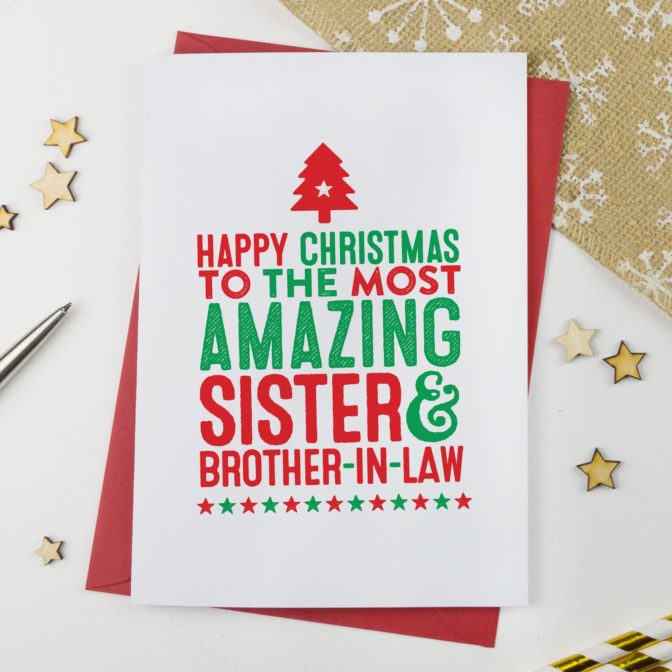 Amazing Sister and Brother in Law Christmas Card