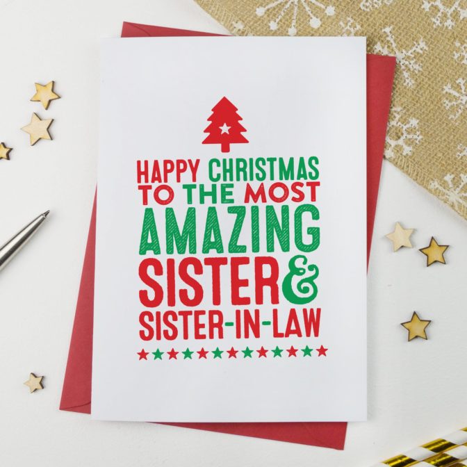 Amazing Sister and Sister in Law Christmas Card