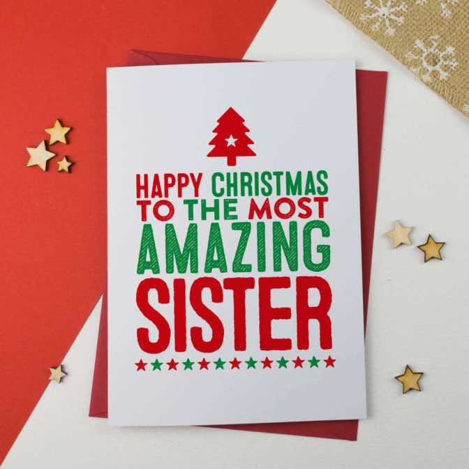Amazing Sister Christmas Card