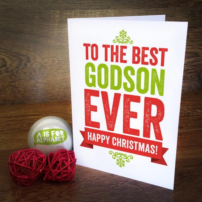 Christmas card for Godson