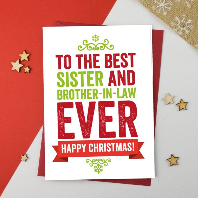 Christmas card for Sister and Brother in Law