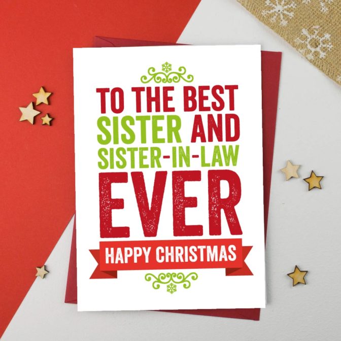 Christmas card for Sister and Sister in Law