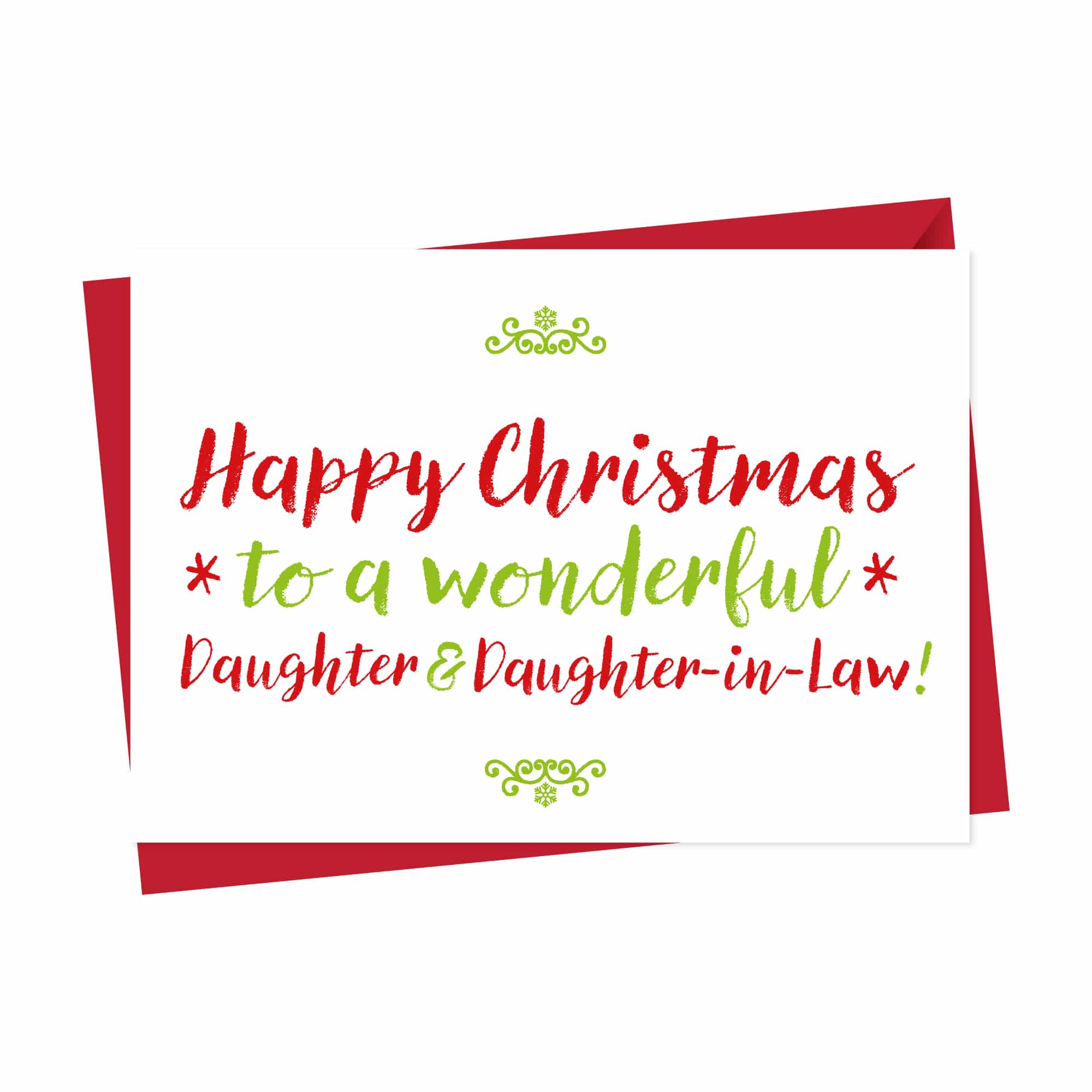 Christmas Card For Wonderful Daughter and Daughter in Law