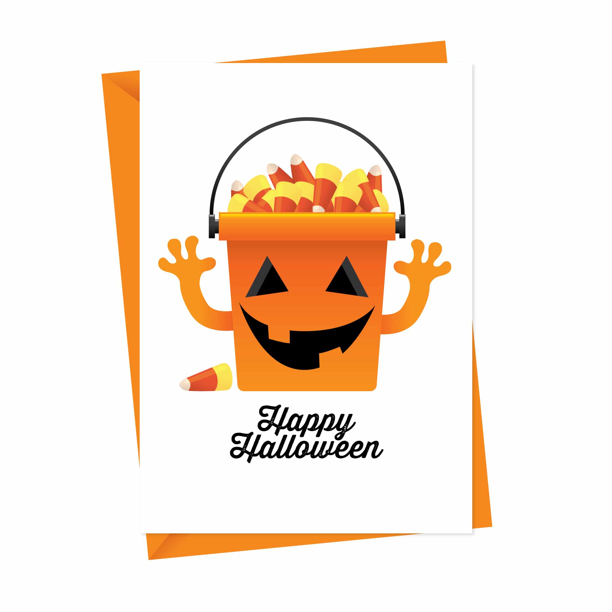 Happy Halloween Candy Bucket Card