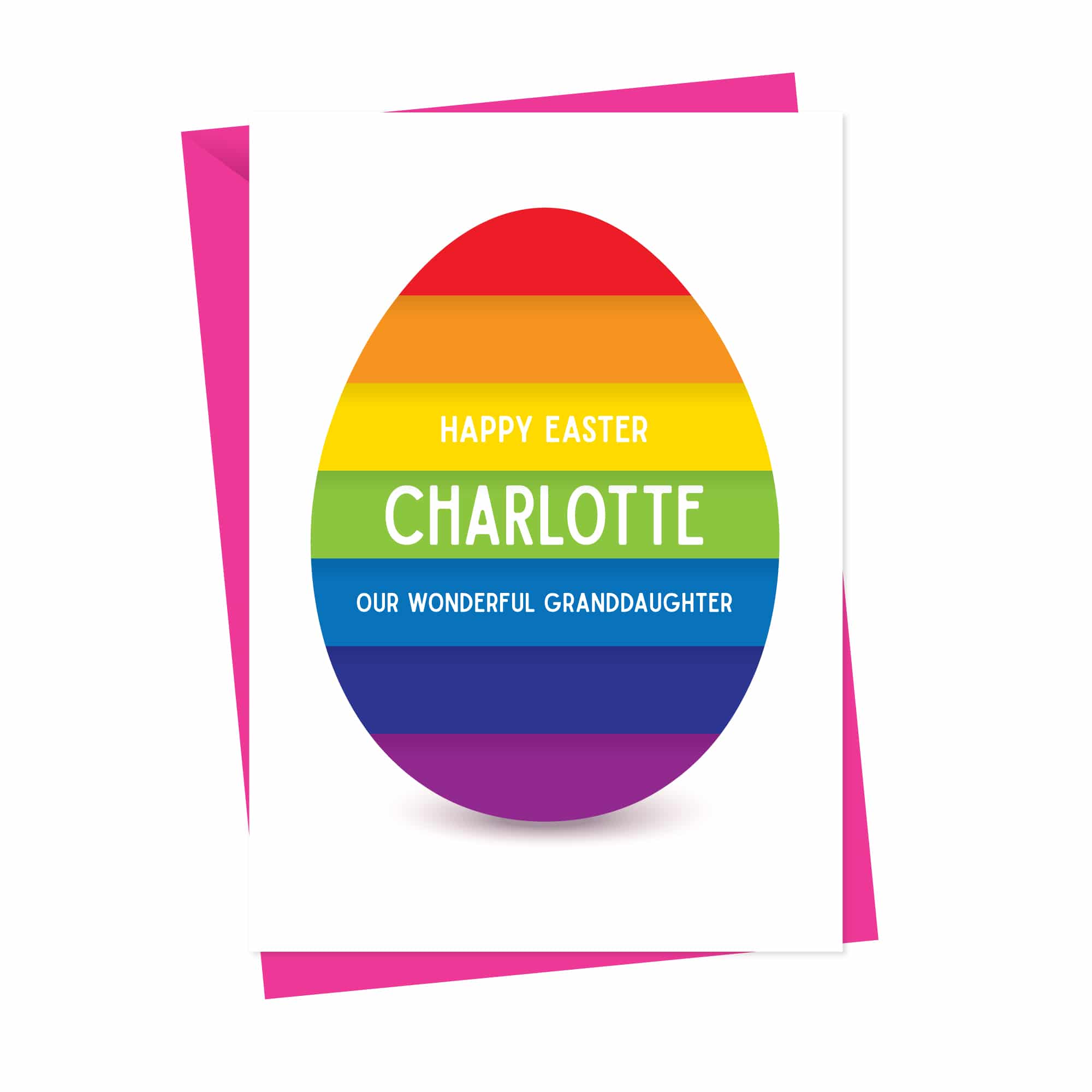Personalised Rainbow Easter Egg Card For Kids