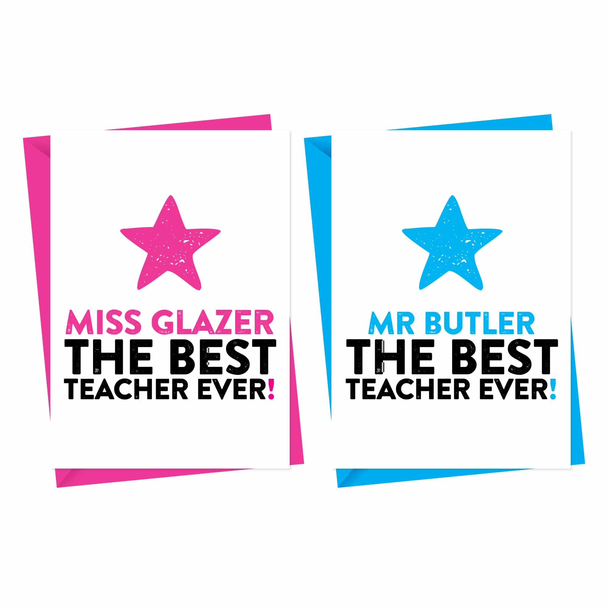 Thank You Teacher Star Card Personalised